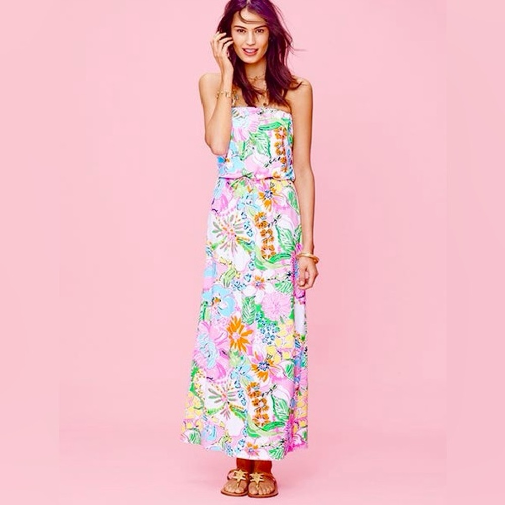[Lilly Pulitzer] Target Marlisa Nosey Posey Strapless Maxi Tube Dress